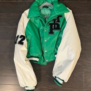 Green and White Varsity Jacket